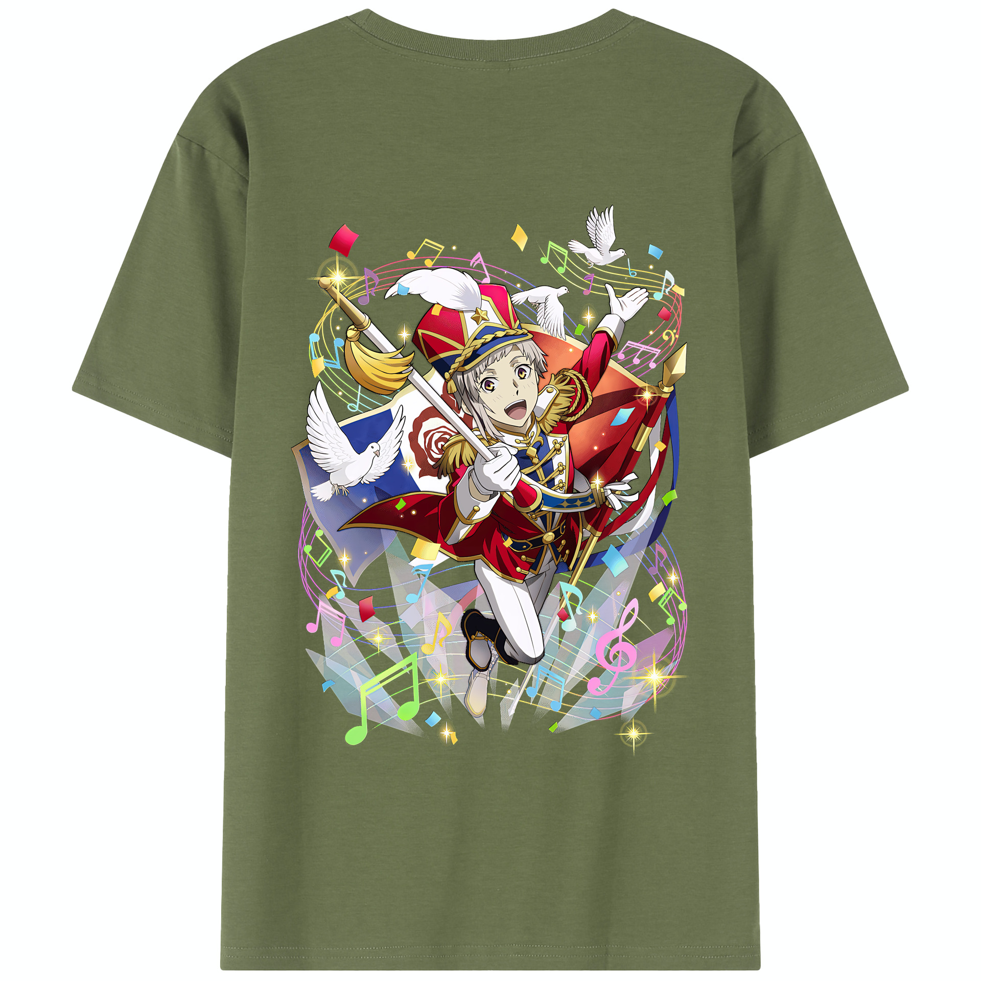 （画像用） 文豪ストレイドッグス Bungo Stray Dogs 綿100％半袖Tシャツ（背面プリント）